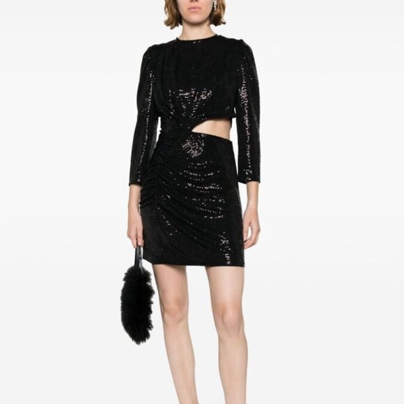 SANDRO Saby Sequin Waist Cutout Minidress 2 - Picture 4 of 16